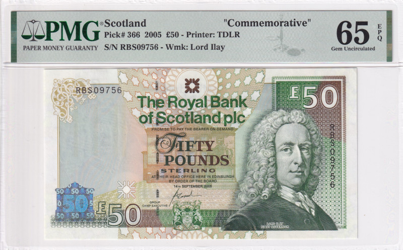 Scotland, 50 Pounds, 2005, UNC, p366

PMG 65 EPQ, Commemorative banknote

Es...