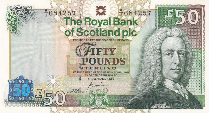 Scotland, 50 Pounds, 2005, AUNC, p367

Estimate: USD 75-150