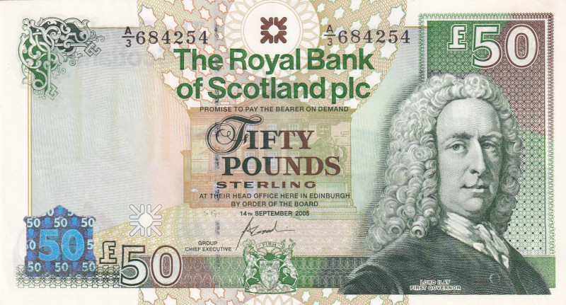 Scotland, 50 Pounds, 2005, AUNC, p367

Estimate: USD 75-150