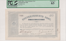 South Africa, 10 Pounds, 1900, UNC, p56b

PCGS 63

Estimate: USD 250-500