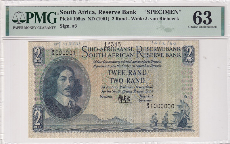 South Africa, 2 Rand, 1961, UNC, p105as, SPECIMEN

PMG 63

Estimate: USD 600...