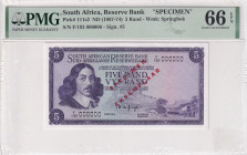 South Africa, 5 Rand, 1967/1974, UNC, p111s2, SPECIMEN

PMG 66 EPQ

Estimate: USD 300-600
