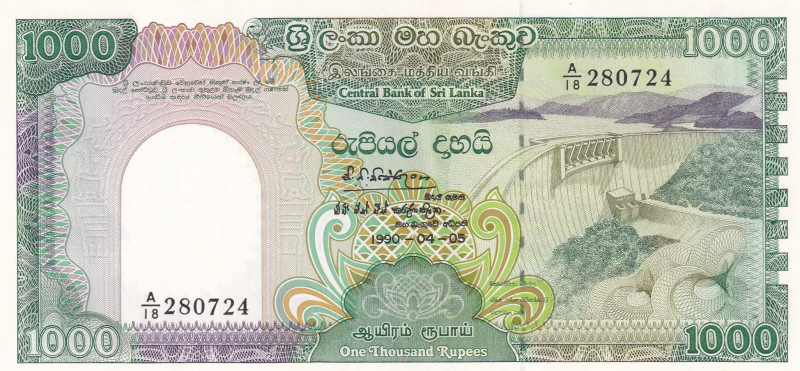 Sri Lanka, 1.000 Rupees, 1990, UNC, p101c

Estimate: USD 50-100