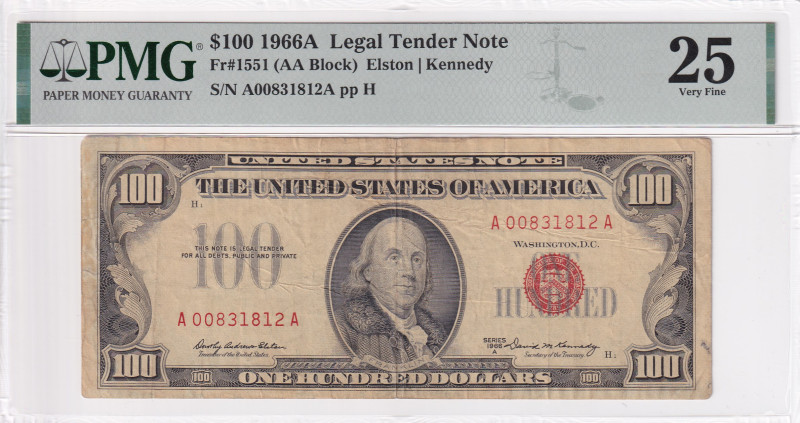 United States of America, 100 Dollars, 1966, VF, p384b

PMG 25

Estimate: US...