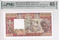 West African States, 10.000 Francs, 1977/1992, UNC, p109Aj

PMG 65 EPQ, "A'' Ivory Coast

Estimate: USD 125-250