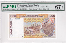 West African States, 1.000 Francs, 2002, UNC, p211Bm

PMG 67 EPQ, High condition 

Estimate: USD 30-60