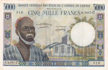 West African States, 5.000 Francs, 1961/1965, XF, p304Cl

Stained, "C'' Burkina Faso

Estimate: USD 250-500