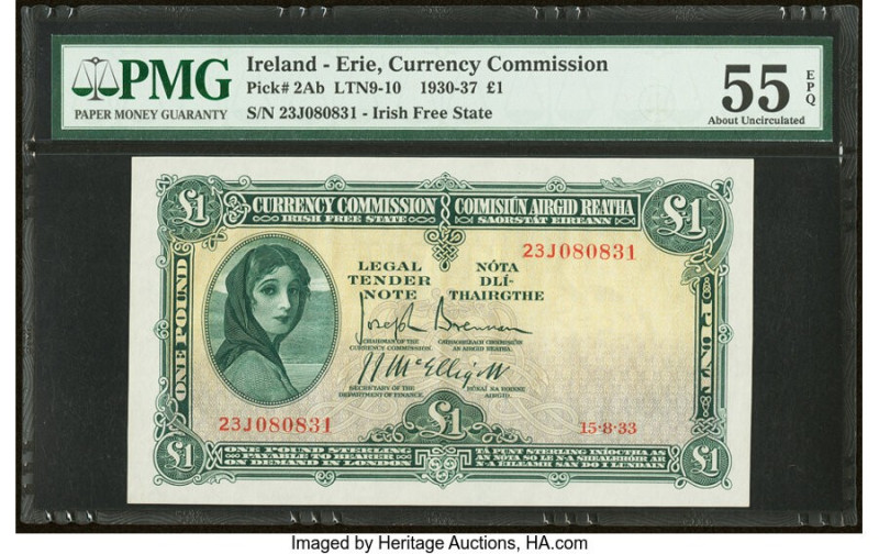 Ireland - Republic (Eire) Currency Commission Irish Free State 1 Pound 15.8.1933...