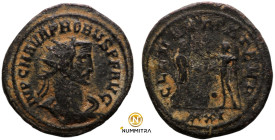 Probus. (276-282 AD). Æ Antoninian. (23mm, 4,78g) Antioch. Obv: IMP C M AVR PROBVS AVG. radiate cuirassed bust of Probus right. Rev: CLEMENTIA TEMP. P...