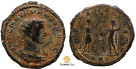Probus. (276-282 AD). Æ Antoninian. (22mm, 4,20g) Antioch. Obv: IMP C M AVR PROBVS AVG. radiate cuirassed bust of Probus right. Rev: CLEMENTIA TEMP. P...