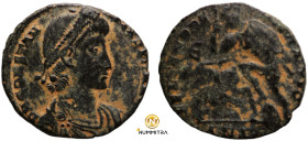 Constantinus II. (351-354 AD). Follis. (19mm, 3,39g) Antioch. Obv: D N CONSTANTIVS P F AVG. diademed bust of Constantinus right. Rev: FEL TEMP REPARAT...