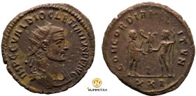 Diocletian. (285 AD). Æ Antoninian. (21mm, 3,56g) Antioch. Obv: IMP C C VAL DIOCLETIANVS P F AVG. radiate cuirassed bust of Diocletian right. Rev: CON...