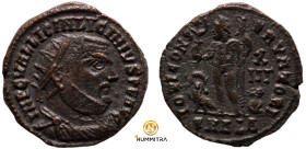 Licinius I. (321-323 AD). Follis. (19mm, 2,76g) Antioch. Obv: IMP C VAL LICIN LICINIVS P F AVG. cuirassed bust of Licinius right. Rev: IOVI CONSERVATO...