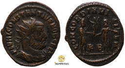Constantinus I. Chlorus. (293-305 AD). Æ Antoninian. (22mm, 2,34g) Antioch. Obv: FL VAL CONSTANTIVS NOB CAES. radiate cuirassed bust of Constantinus r...
