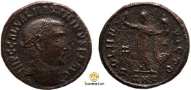 Maximinus II. (310-311 AD). Follis. (23mm, 2,60g) Antioch. Obv: IMP C GAL VAL MAXIMINVS P F AVG. laureate bust of Maximinus right. Rev: SOLE INVICTO. ...