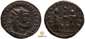 Constantinus I. Chlorus. (293-305 AD). Æ Antoninian. (20mm, 5,17g) Antioch. Obv: FL VAL CONSTANTIVS NOB CAES. radiate cuirassed bust of Constantinus r...