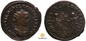 Diocletian. (285 AD). Æ Antoninian. (18mm, 3,49g) Antioch. Obv: IMP C C VAL DIOCLETIANVS P F AVG. radiate cuirassed bust of Diocletian right. Rev: IOV...