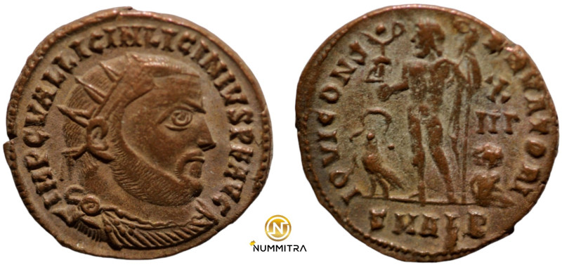 Licinius I. (317-320 AD). Follis. (20mm, 2,97g) Antioch. Obv: IMP C VAL L LICIN ...