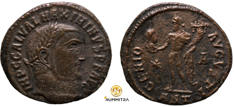 Maximinus II. (310 AD). Follis. (18mm, 2,54g) Antioch. Obv: IMP C GAL VAL MAXIMI...