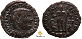 Licinius I. (317-320 AD). Follis. (22mm, 3,09g) Antioch. Obv: IMP C VAL L LICIN LICINIVS PF AVG. cuirassed bust of Licinius right. Rev: IOVI CONSERVAT...
