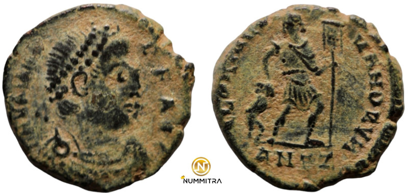 Valens. (364-367 AD). Æ Follis. (16mm, 2,57g) Antioch. Obv: D N VALENS P F AVG. ...