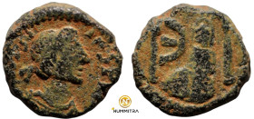 Justin I. (518-527 AD). Pentanummium. (11mm, 1,95g) Obv: diademed bust of Justin I. right. Rev: Э. Tyche seated left.