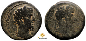 Marc Aurel / Lucius Verus. (161-180 AD). Bronze Æ. (23mm, 9,93g) provincial mint. Obv: laureate bust of Marc Aurel right. Rev: laureate bust of Lucius...