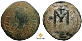Anastasius I. (491-518 AD). Follis. (38mm, 18,55g) Constantinople. Obv: D N ANASTAIUS P P AVG. diademed bust of Anastasius right. Rev: M / CON.