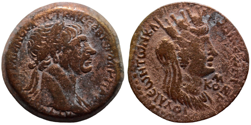 Trajan. (98-117 AD). Æ Diassarion. (26mm, 9,59g) Syria. Laodicea ad Mare. Obv: l...