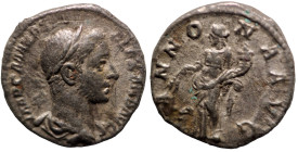 Severus Alexander. (226-227 AD). Denar. (17mm, 2,68g) Rome. Obv: IMP C M AVR SEV ALEXAND AVG. laureate bust of Severus Alexander right. Rev: ANNONA AV...