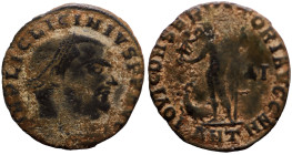 Licinius I. (321-323 AD). Follis. (23mm, 3,13g) Antioch. Obv: IMP C VAL LICIN LICINIVS P F AVG. cuirassed bust of Licinius right. Rev: IOVI CONSERVATO...