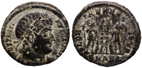 Constantinus I. (306-337 AD). Æ Follis. (17mm, 1,92g) Antioch. Obv: CONSTANTINVS MAX AVG. pearl-diademed bust of Constantinus I. right. Rev: GLORIA EX...