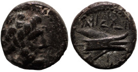 Phoenicia. Arados. (137-51 BC) Æ Bronze. (14mm, 2,50g) Obv: laureate head of Zeus right. Rev: galley-ram left.