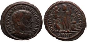 Licinius I. (321-323 AD). Follis. (19mm, 2,59g) Nicomedia. Obv: IMP C VAL LICIN LICINIVS P F AVG. cuirassed bust of Licinius right. Rev: IOVI CONSERVA...