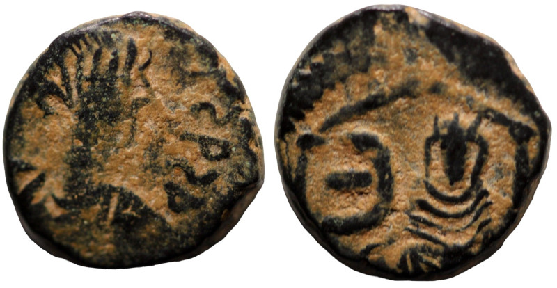 Justin I. (518-527 AD). Pentanummium. (12mm, 2,53g) Obv: diademed bust of Justin...