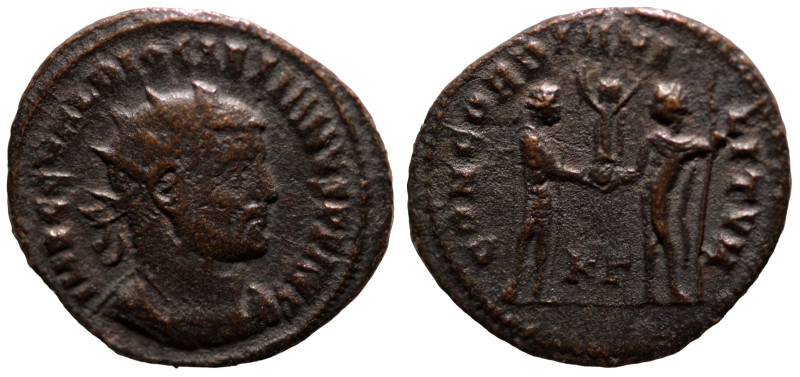 Diocletian. (285 AD). Æ Antoninian. (20mm, 2,66g) Antioch. Obv: IMP C C VAL DIOC...