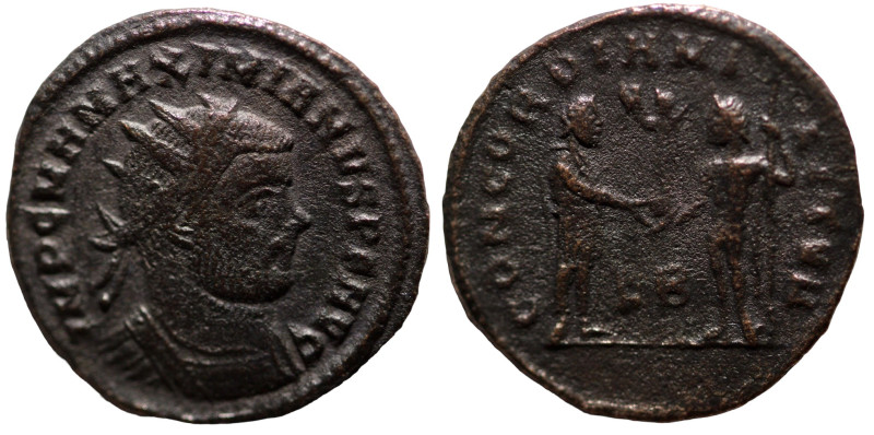 Maximianus. (286-305 AD). Æ Follis. (20mm, 2,30g) Antioch. Obv: IMP C M A MAXIMI...