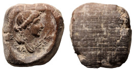 ancient token. bust ight. (22mm, 4,12g)
