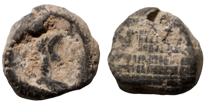 ancient token. femine head right. (10mm, 0,41g)