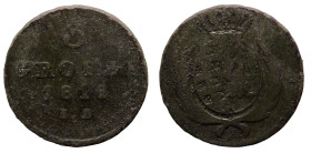 Poland. Warschau. Friedrich August of Saxony. (1812) 3 Grosze.
