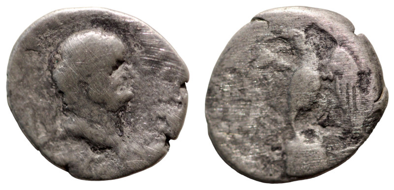 Vespasian. (76 AD). Denar. (17mm, 2,31g) Rome. Obv: IMP CAESAR VESPASIANVS AVG. ...