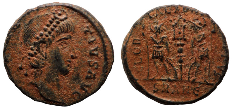 Constans. (346-349 AD). Æ Follis. (14mm, 1,71g) Antioch. Obv: DN FL CONSTANTIVS ...