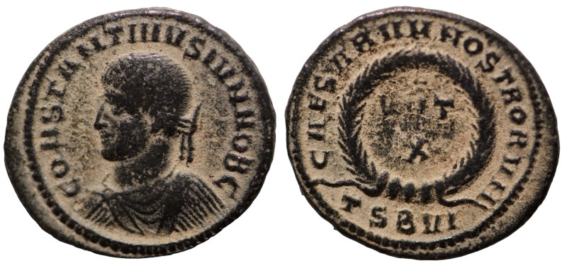 Constantinus I. (317-326 AD). Follis. (18mm, 2,54g) Thessalonica. CONSTANTINUS N...