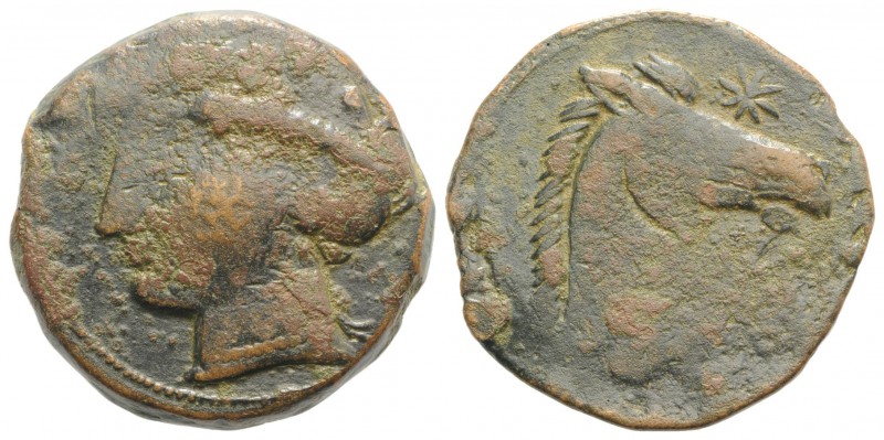 Carthaginian Domain, Sardinia, c. 264-241 BC. Æ Dishekel (27mm, 12.85g, 9h). Wre...
