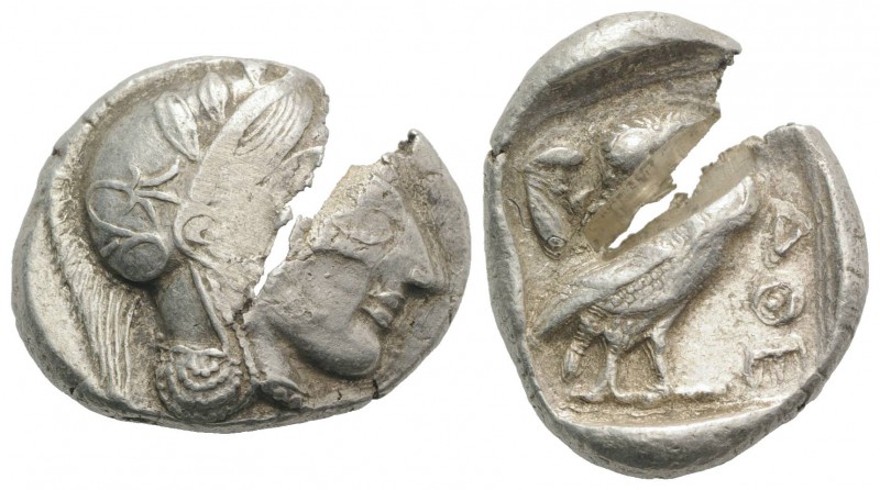 Attica, Athens, c. 454-404 BC. AR Tetradrachm (29mm, 17.18g, 9h). Helmeted head ...