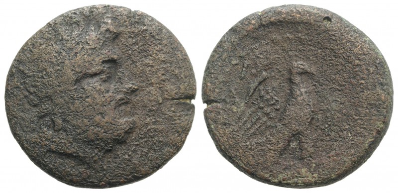 Crete, Knossos, c. 40-30 BC. Æ (28mm, 12.12g, 1h). Tauriadas, magistrate. Laurea...