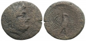 Crete, Knossos, c. 40-30 BC. Æ (28mm, 12.12g, 1h). Tauriadas, magistrate. Laureate head of Zeus r. R/ Eagle standing r., wings spread; magistrate’s na...