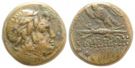 Pontos, Kabeira, c. 90-85 or 85-65 BC. Æ (24mm, 19.88g, 12h). Laureate head of Zeus r. R/ Eagle standing l. on thunderbolt, head r. SNG BM Black Sea -...