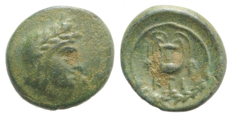 Bithynia, Kios, c. 3rd century BC. Æ (11.5mm, 1.47g, 12h). Head of Mithras r., w...