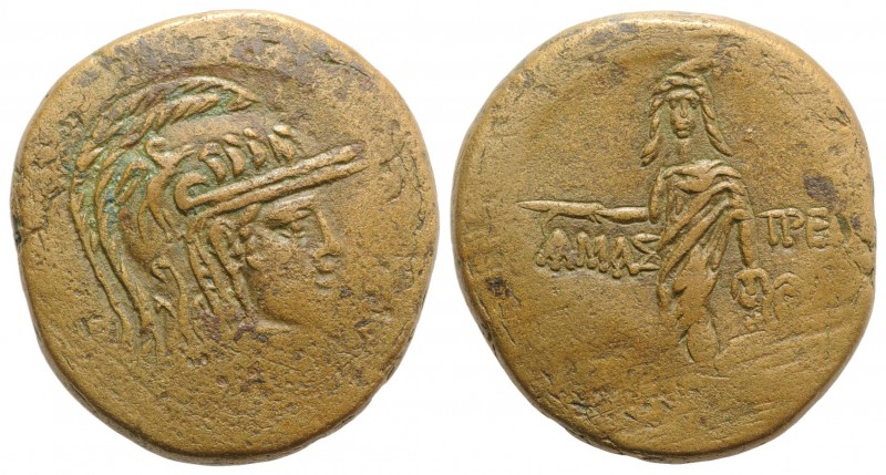 Paphlagonia, Amastris, c. 105-85 BC. Æ (30mm, 19.81g, 12h). Head of Athena r., w...